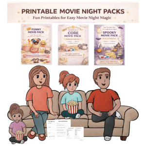 Funny, Spooky and Core Movie night activity packs